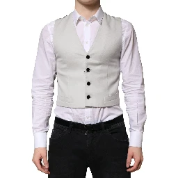 Gray Wool Dress Formal Men Waistcoat Vest