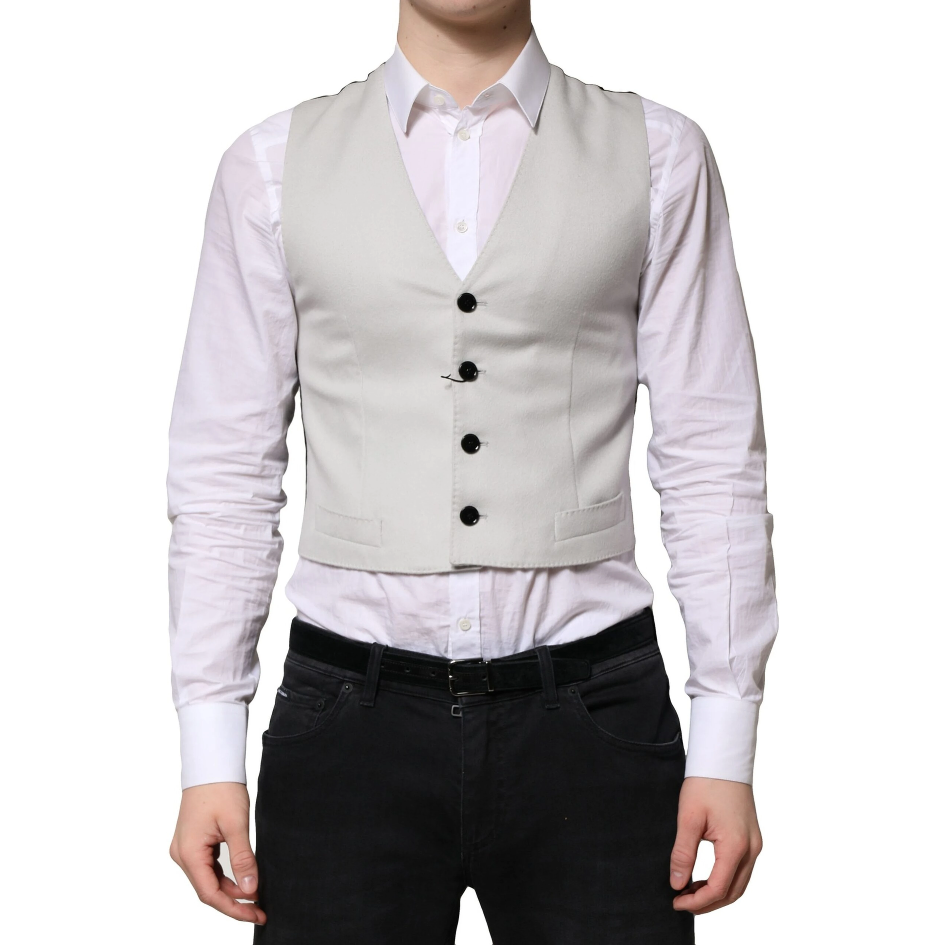 Gray Wool Dress Formal Men Waistcoat Vest