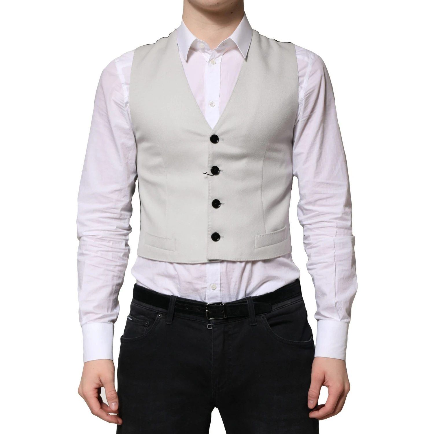 Gray Wool Dress Formal Men Waistcoat Vest