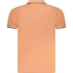 Pink Cotton Men Polo Shirt