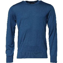 Blue Cashmere Crew Neck Sweatshirt Sweater