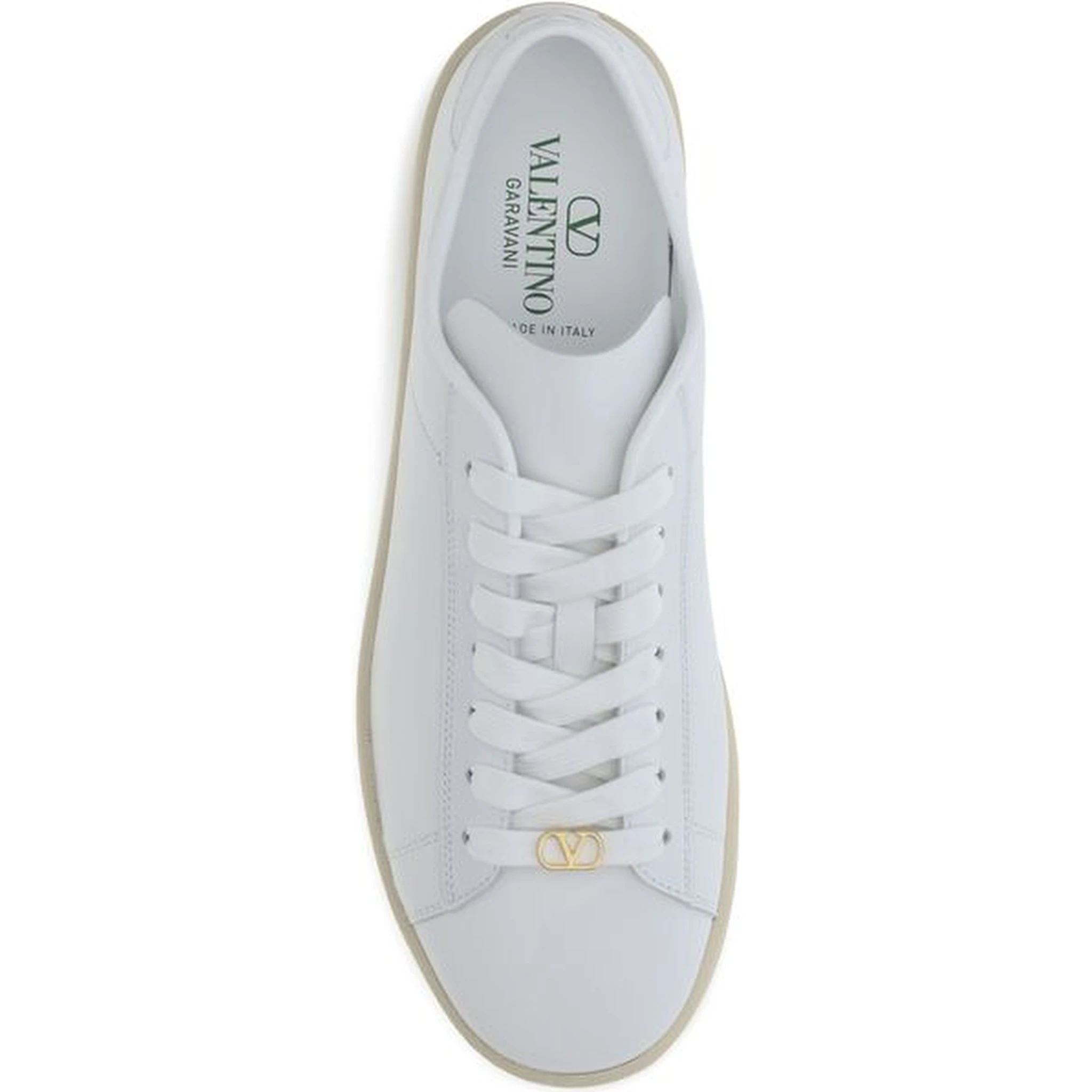 White Calf Leather Bos Taurus Low Top Sneakers