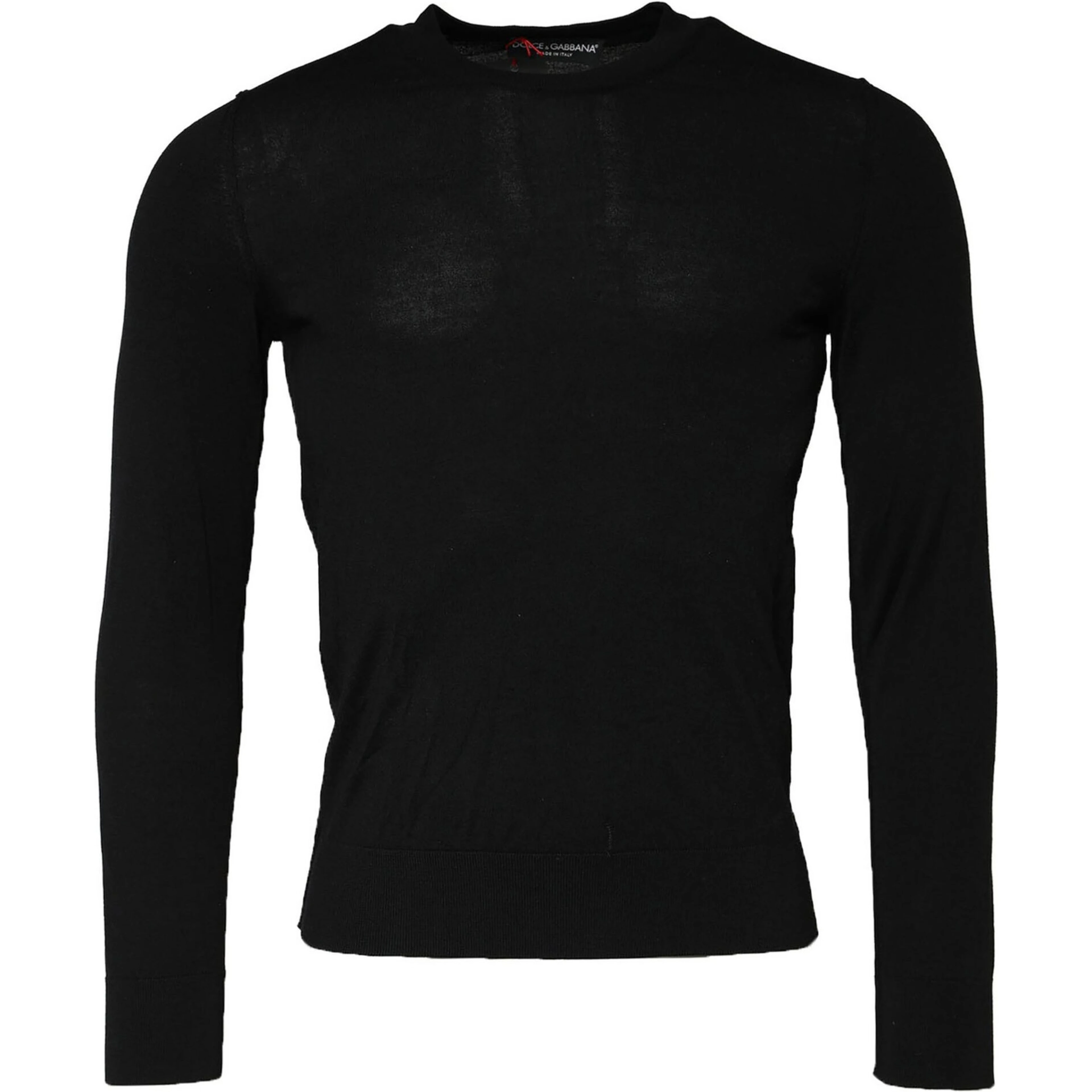 Black Long Sleeve Crew Neck Pullover Sweater