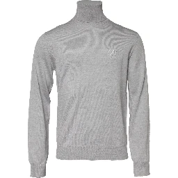 Gray Long Sleeve Turtleneck Pullover Sweater