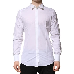 White Cotton GOLD Long Sleeves Formal Shirt
