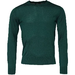 Green Cashmere Crew Neck Sweatshirt Sweater