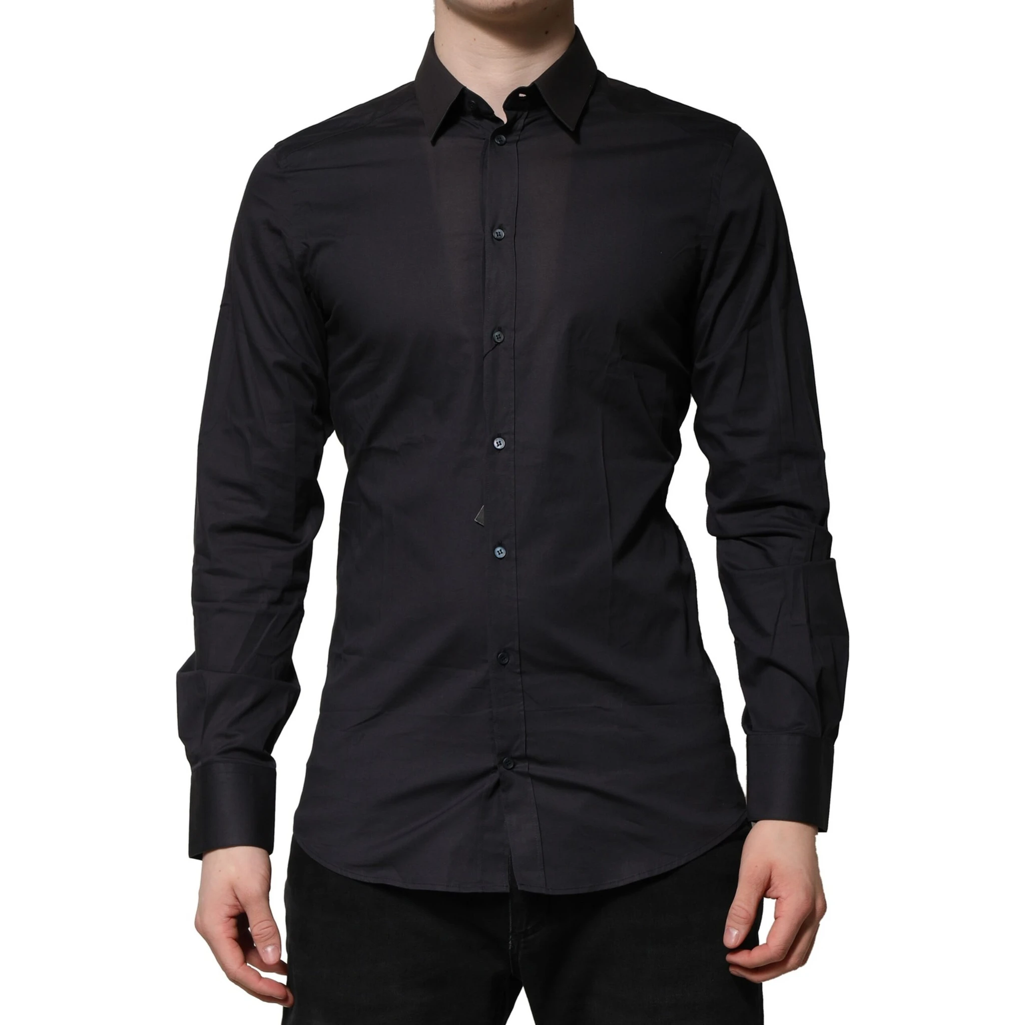 Blue Cotton GOLD Long Sleeves Formal Shirt