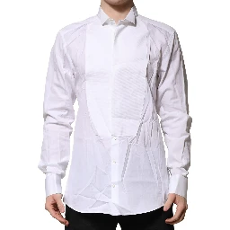 White GOLD Bib Poplin Dress Men Formal Shirt
