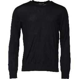 Black Long Sleeve CrewNeck Pullover Sweater