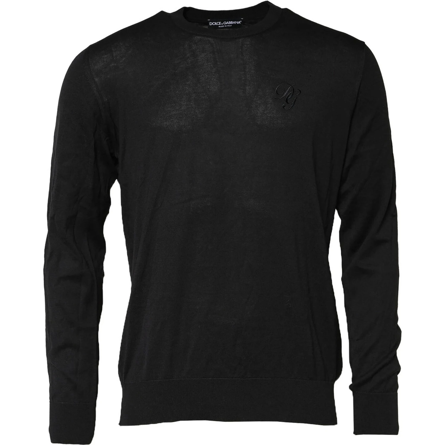 Black Cotton DG Logo Men Sweatshirt Sweater