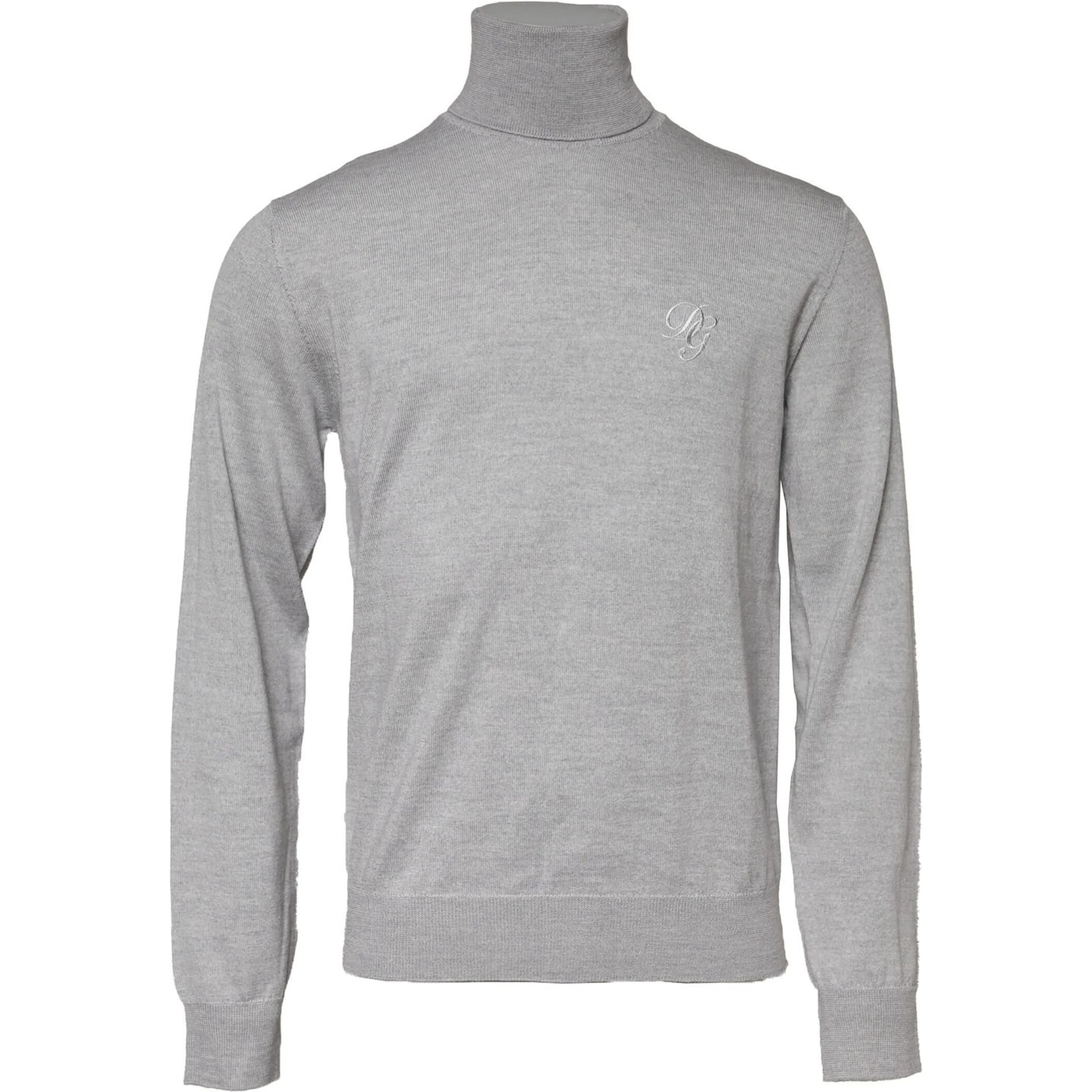 Gray Long Sleeve Turtleneck Pullover Sweater