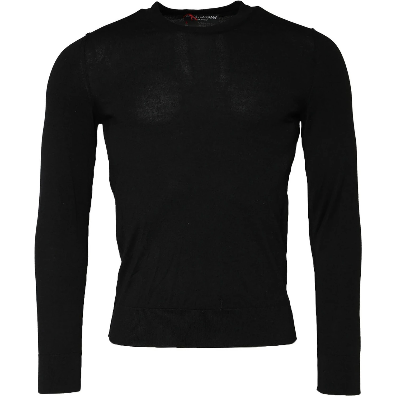 Black Long Sleeve Crew Neck Pullover Sweater