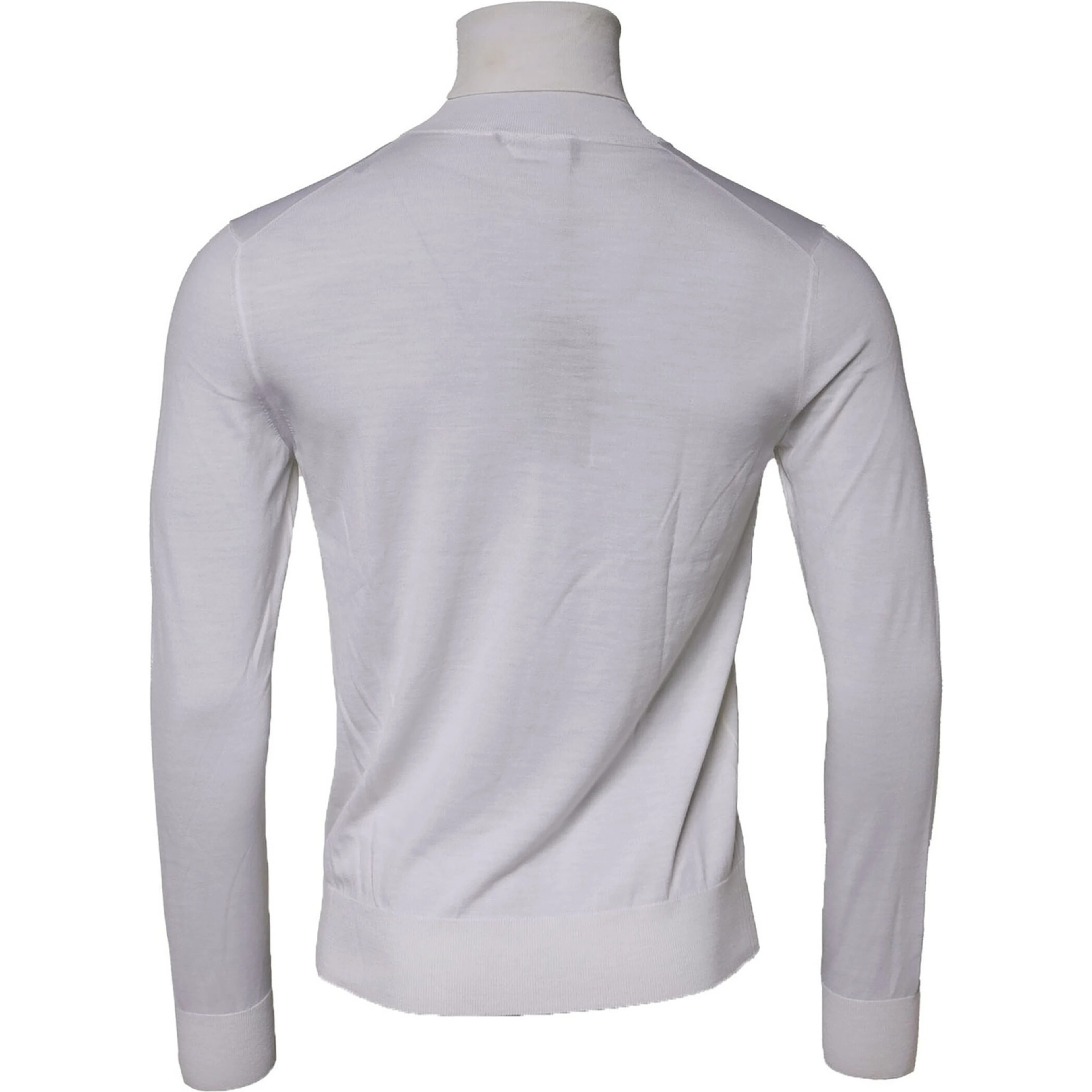 White Wool Turtleneck Men Sweatshirt Sweater