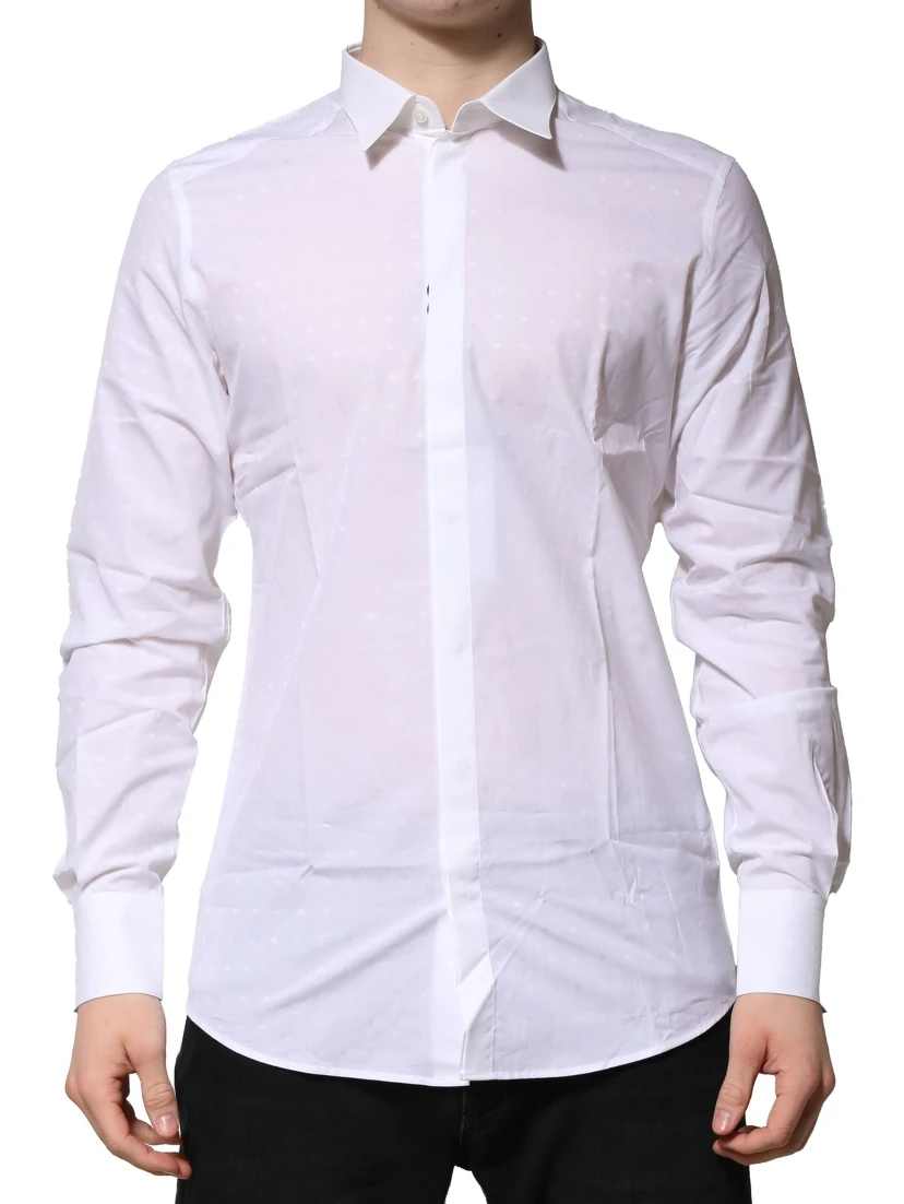 White Cotton GOLD Long Sleeves Formal Shirt