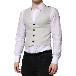 Gray Wool Dress Formal Men Waistcoat Vest