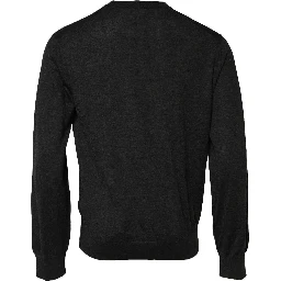Gray Long Sleeve Crew Neck Pullover Sweater