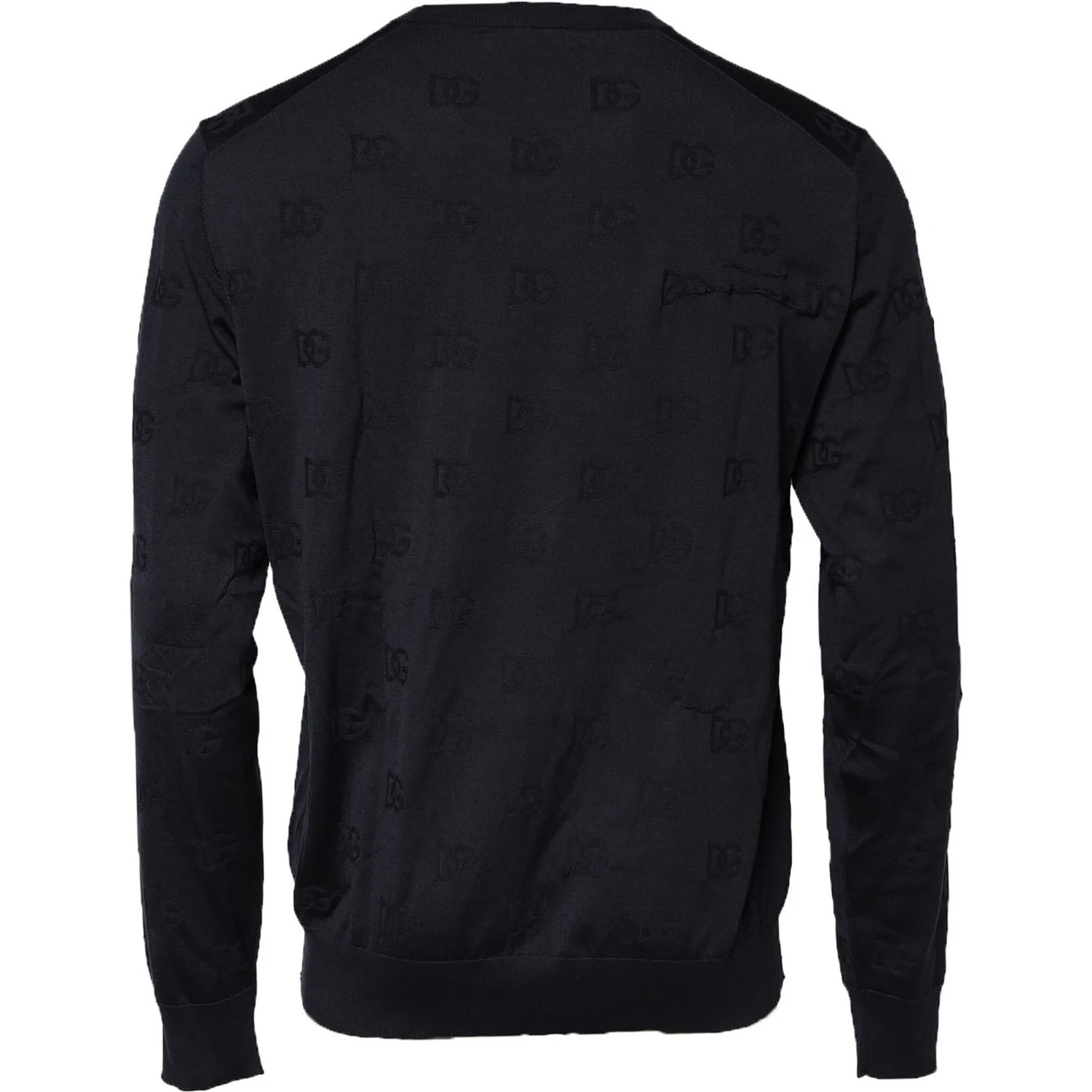 Black Silk Crew Neck Sweatshirt Sweater