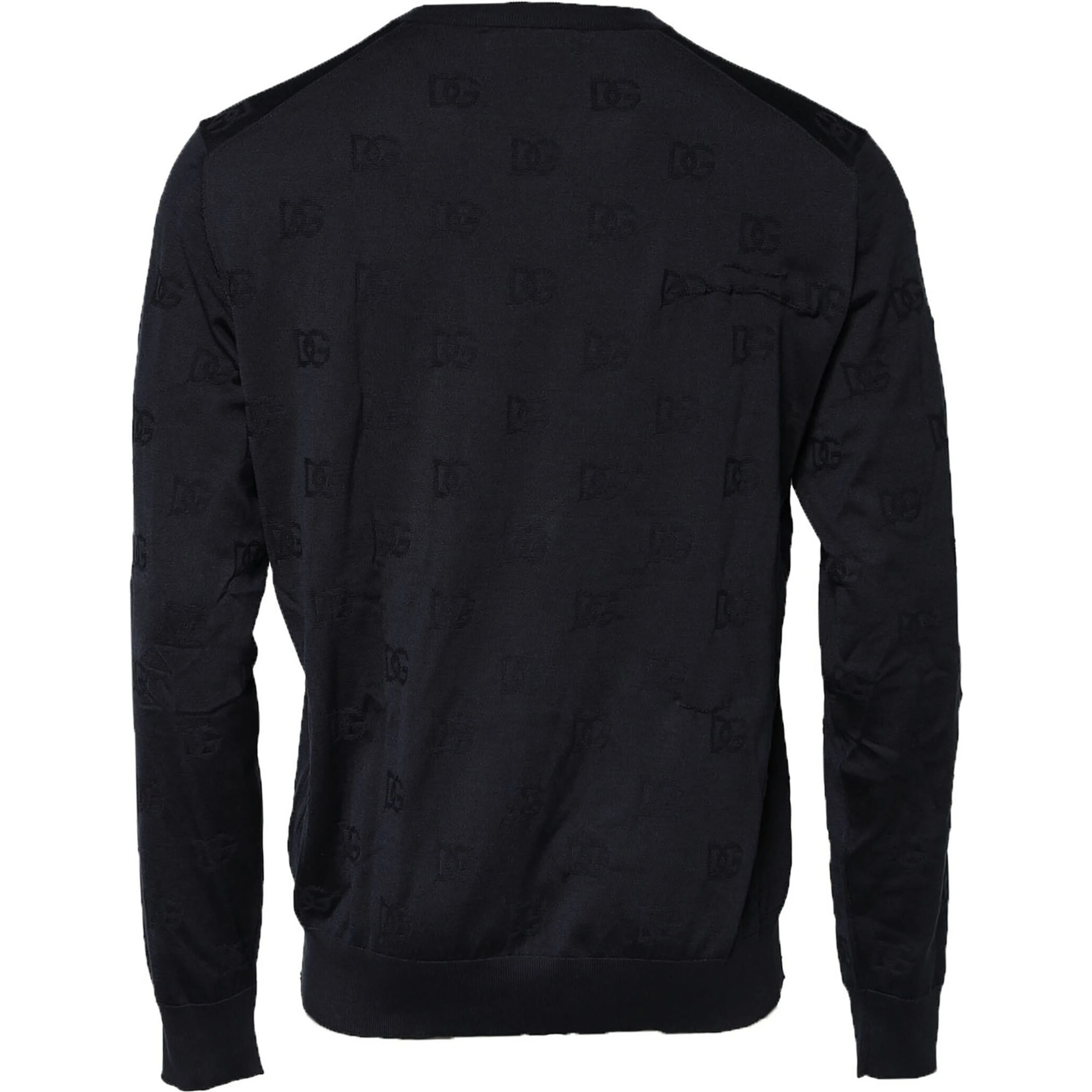 Black Silk Crew Neck Sweatshirt Sweater