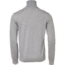 Gray Long Sleeve Turtleneck Pullover Sweater