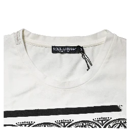 White Bandana Crew Neck Short Sleeves T-shirt