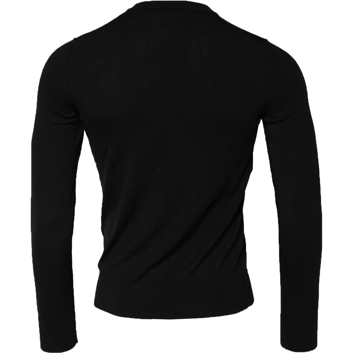Black Long Sleeve Crew Neck Pullover Sweater