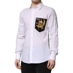 White MARTINI Long Sleeves Men Formal Shirt