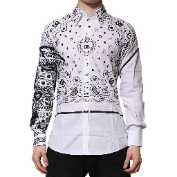 White MARTINI Bandana Print Formal Shirt