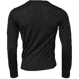 Gray Cashmere Crew Neck Sweatshirt Sweater