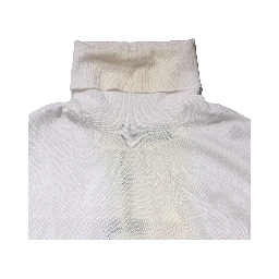 White Wool Turtleneck Men Sweatshirt Sweater