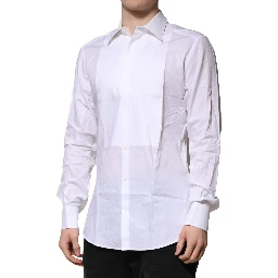 White Bib Cotton Poplin GOLD Men Formal Shirt