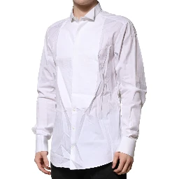 White GOLD Bib Poplin Dress Men Formal Shirt