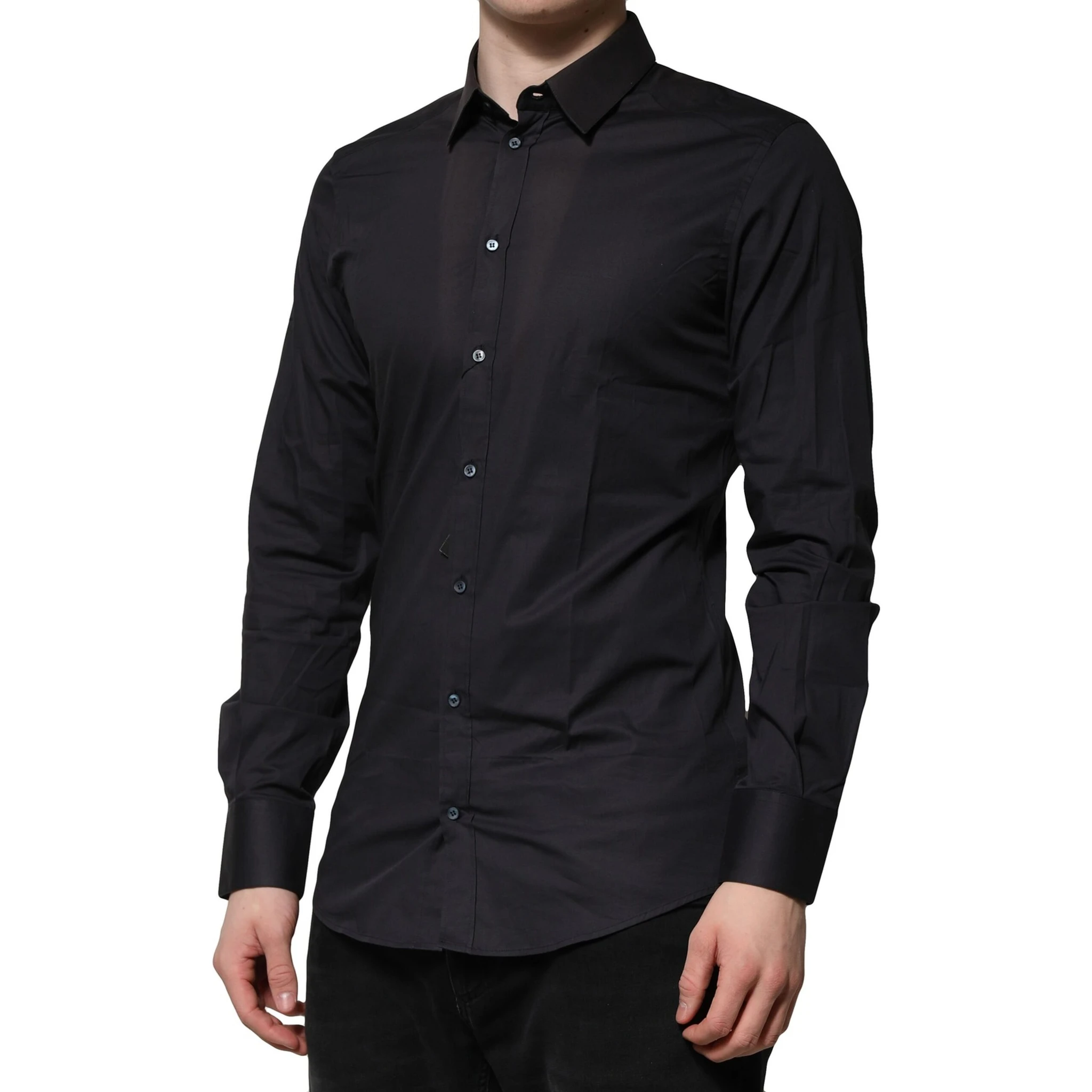 Blue Cotton GOLD Long Sleeves Formal Shirt