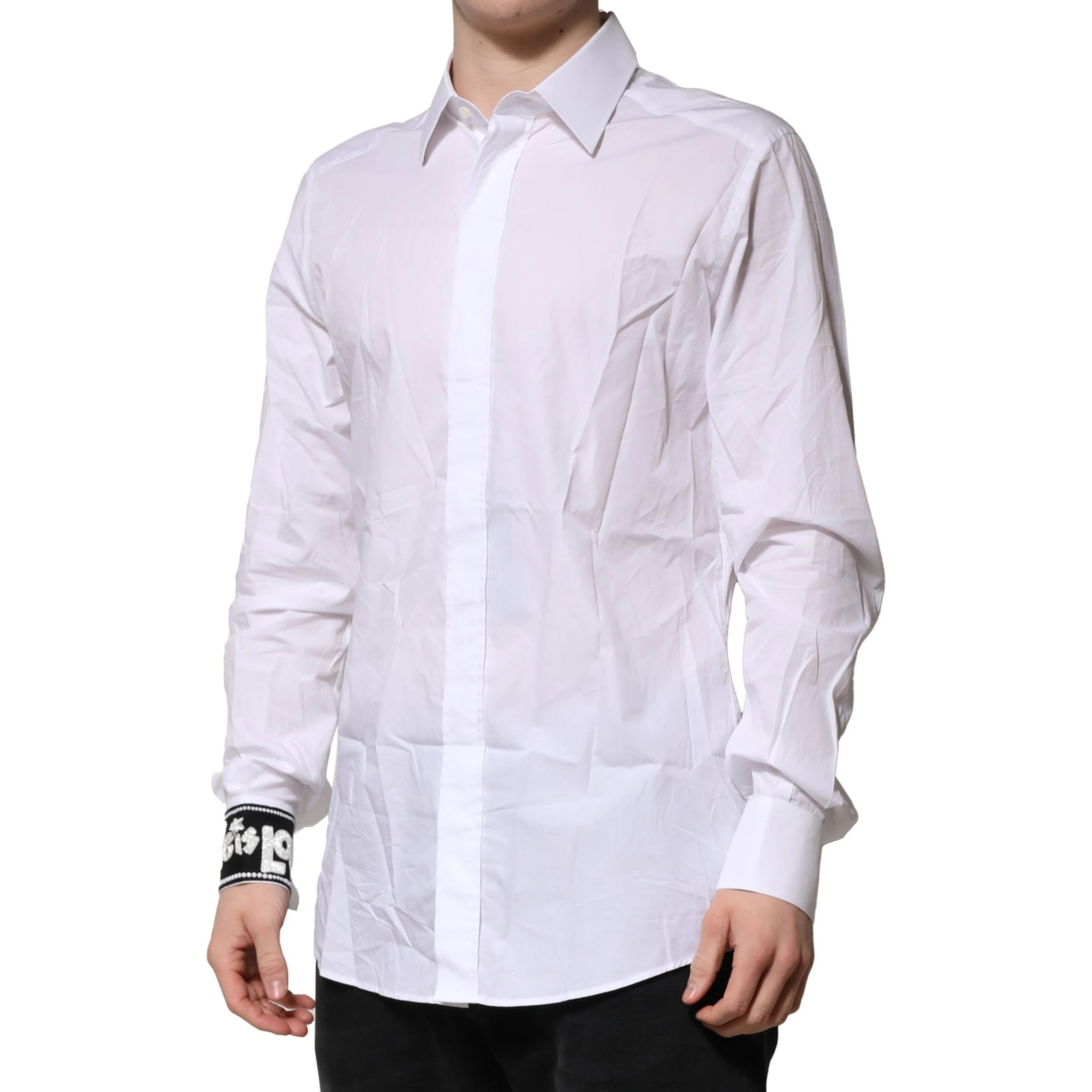 White GOLD Cotton Men Dress Formal Shirt
