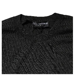 Gray Long Sleeve Crew Neck Pullover Sweater