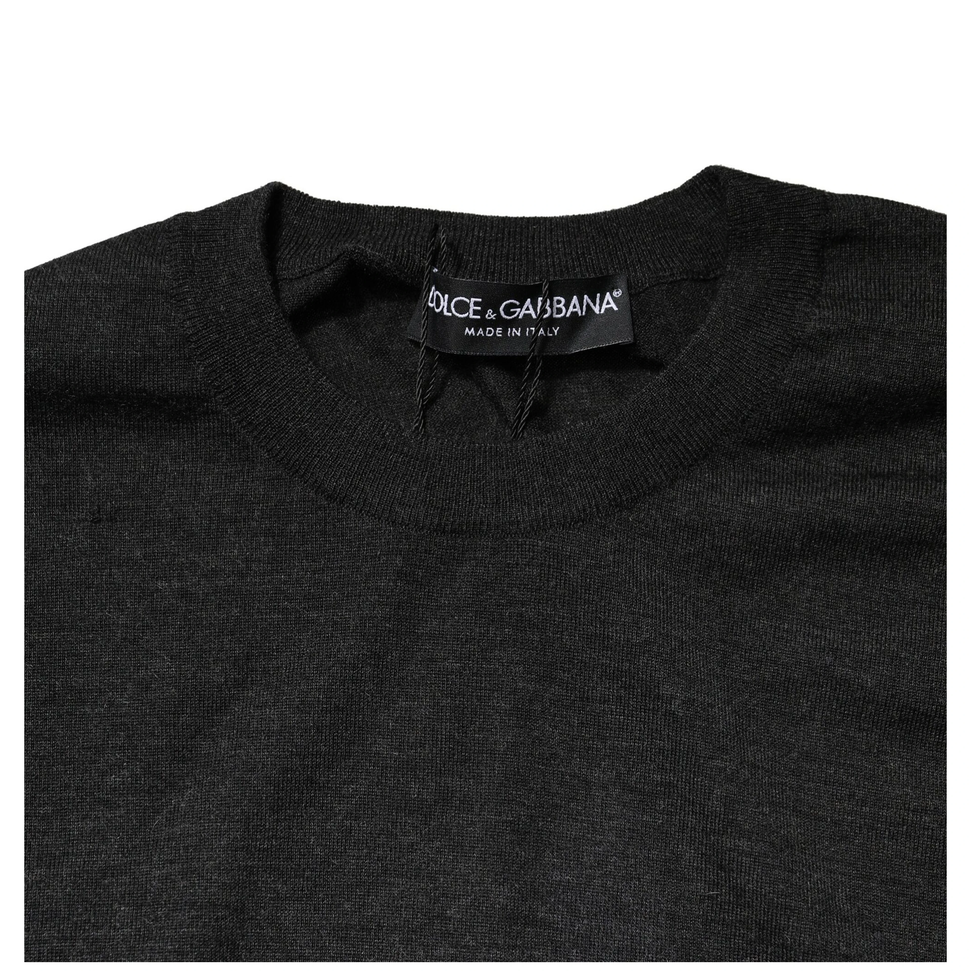 Gray Long Sleeve Crew Neck Pullover Sweater