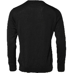Black Cotton DG Logo Men Sweatshirt Sweater