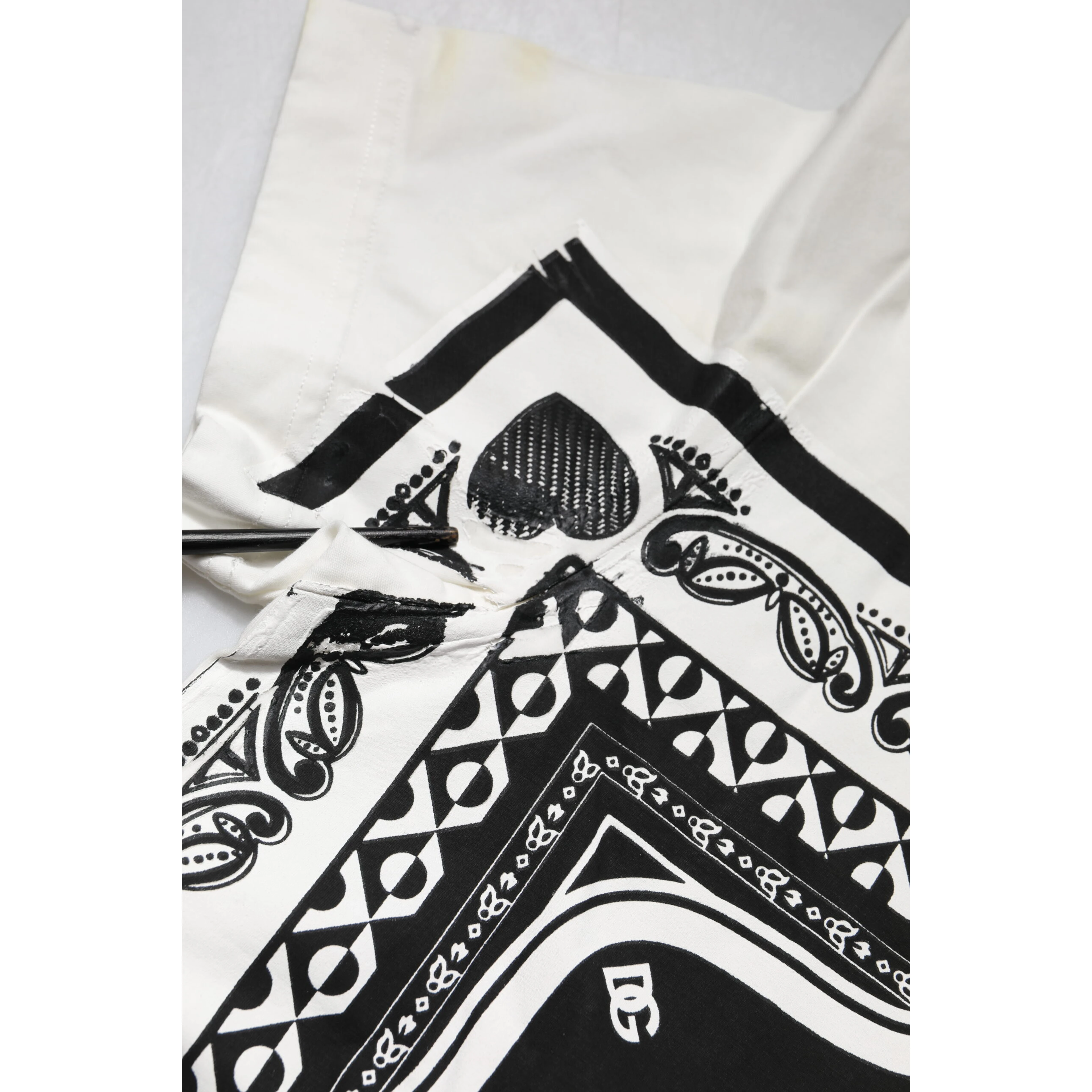White Bandana Crew Neck Short Sleeves T-shirt