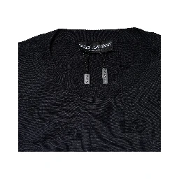 Black Silk Crew Neck Sweatshirt Sweater