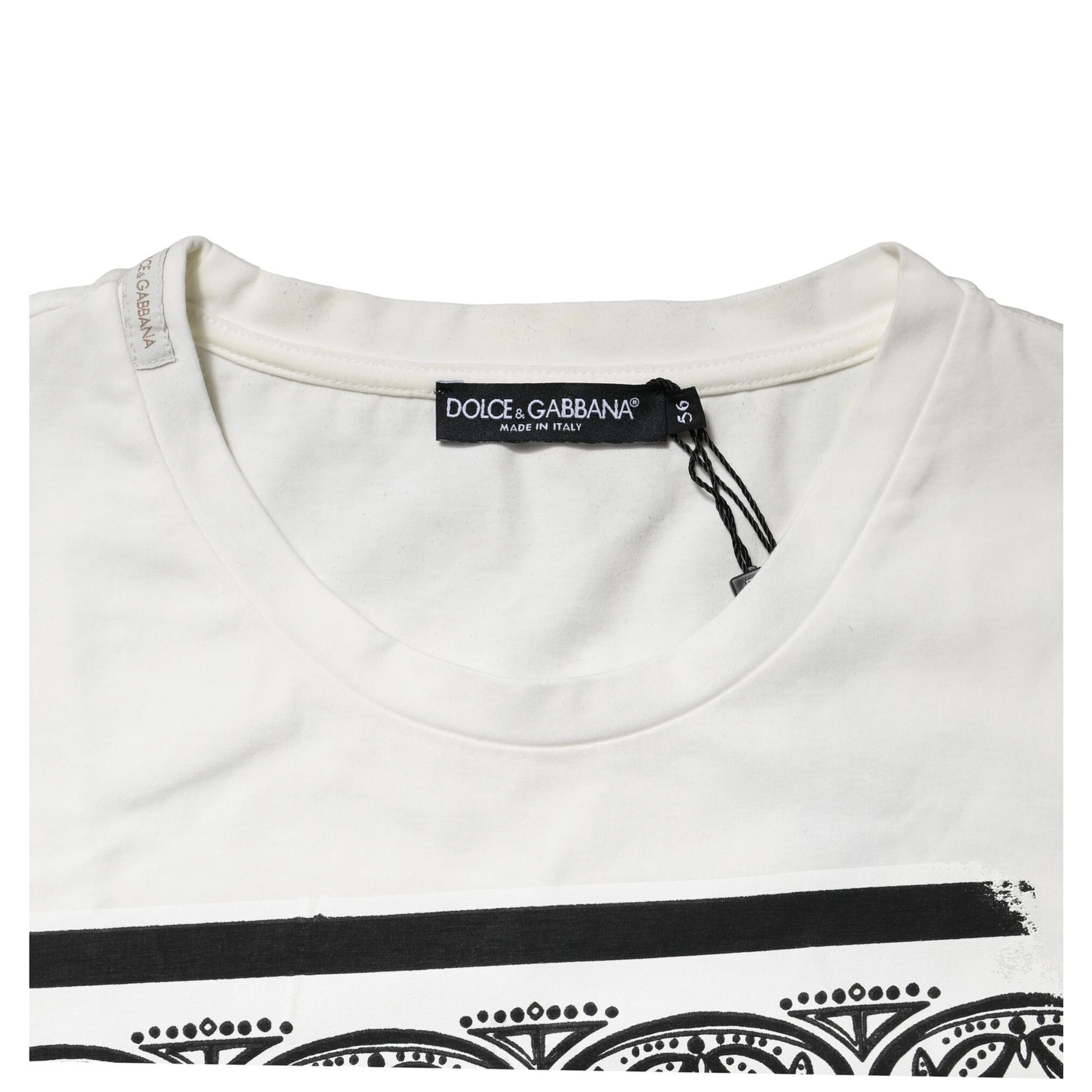 White Bandana Cotton Men Crew Neck T-shirt