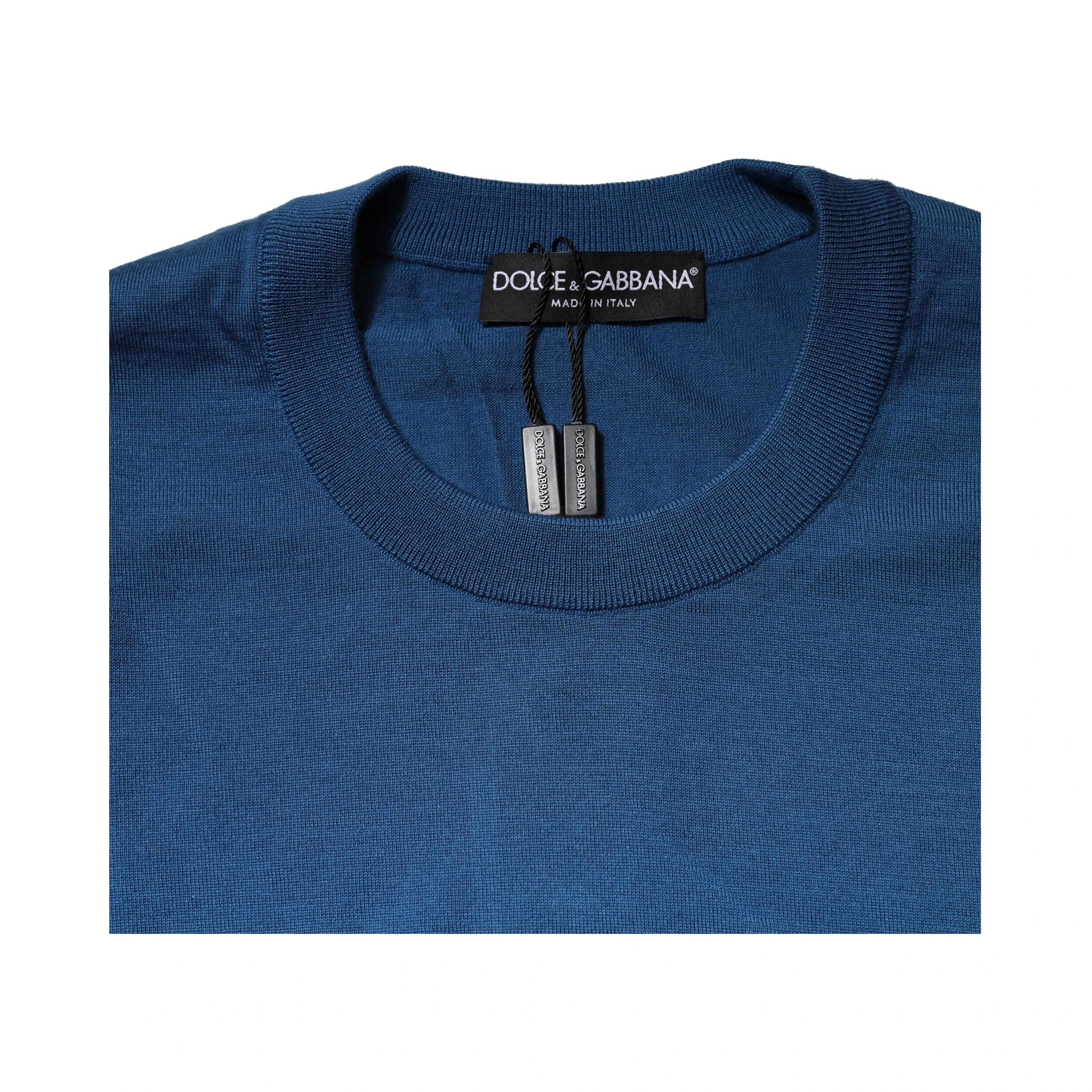 Blue Cashmere Crew Neck Sweatshirt Sweater