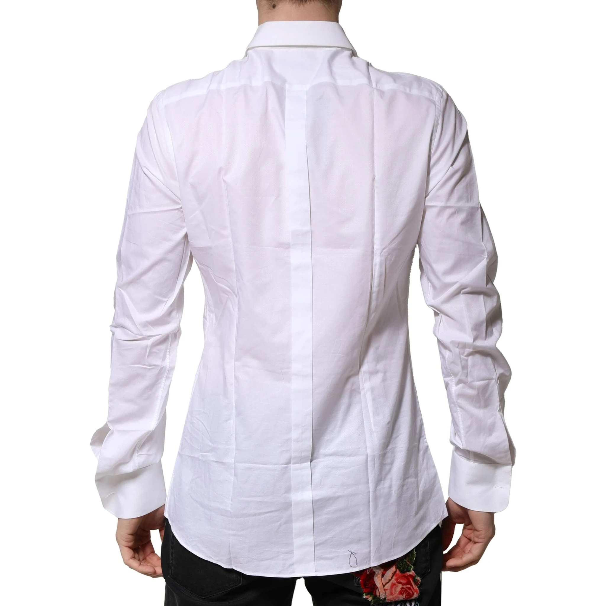 White Bib Cotton Poplin GOLD Men Formal Shirt