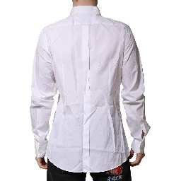 White GOLD Bib Poplin Dress Men Formal Shirt