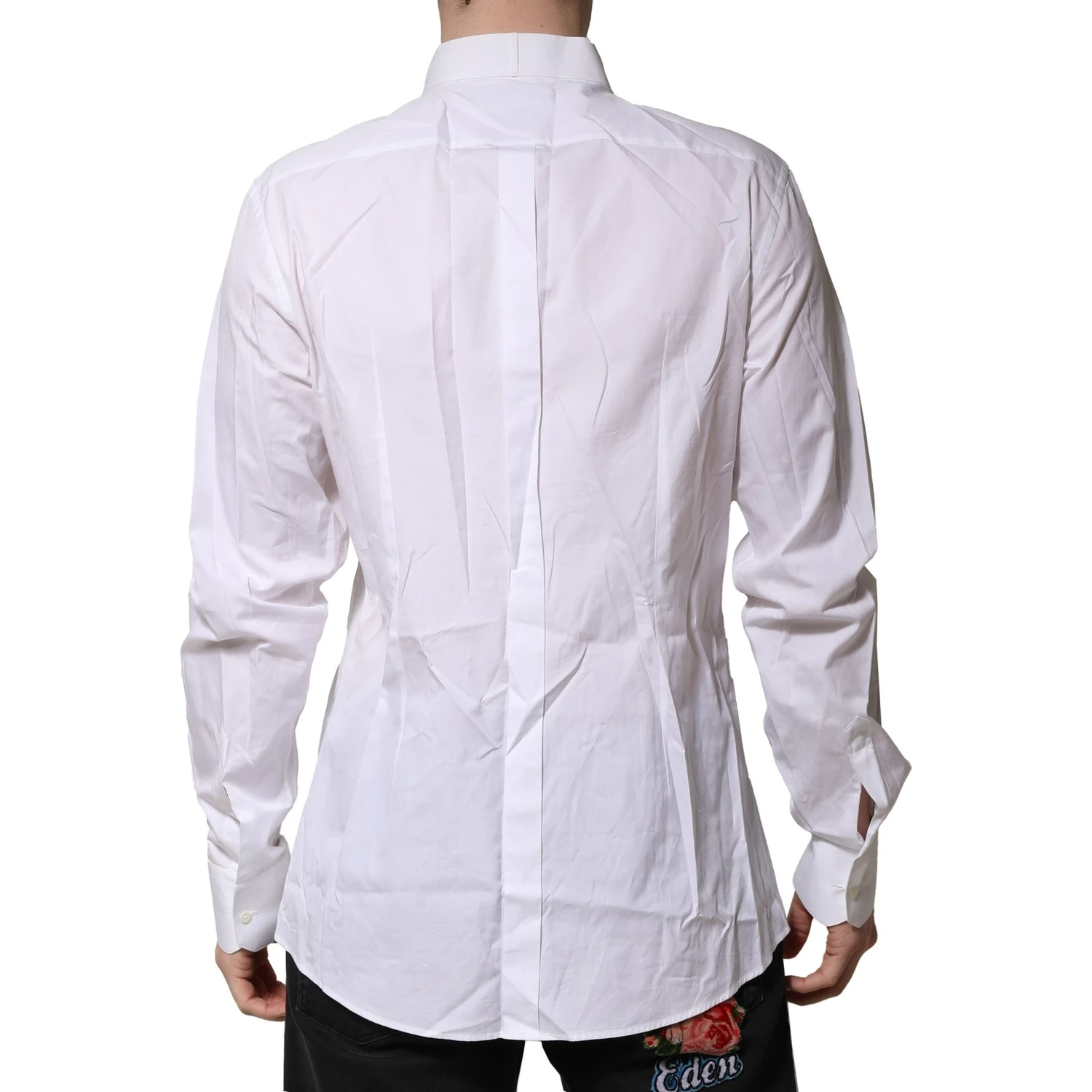 White GOLD Bib Poplin Dress Men Formal Shirt