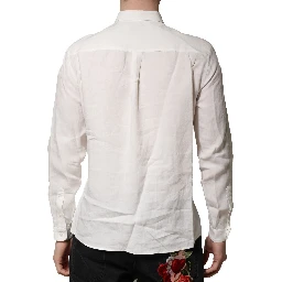 White DG Crown Embellish Dress Formal Shirt