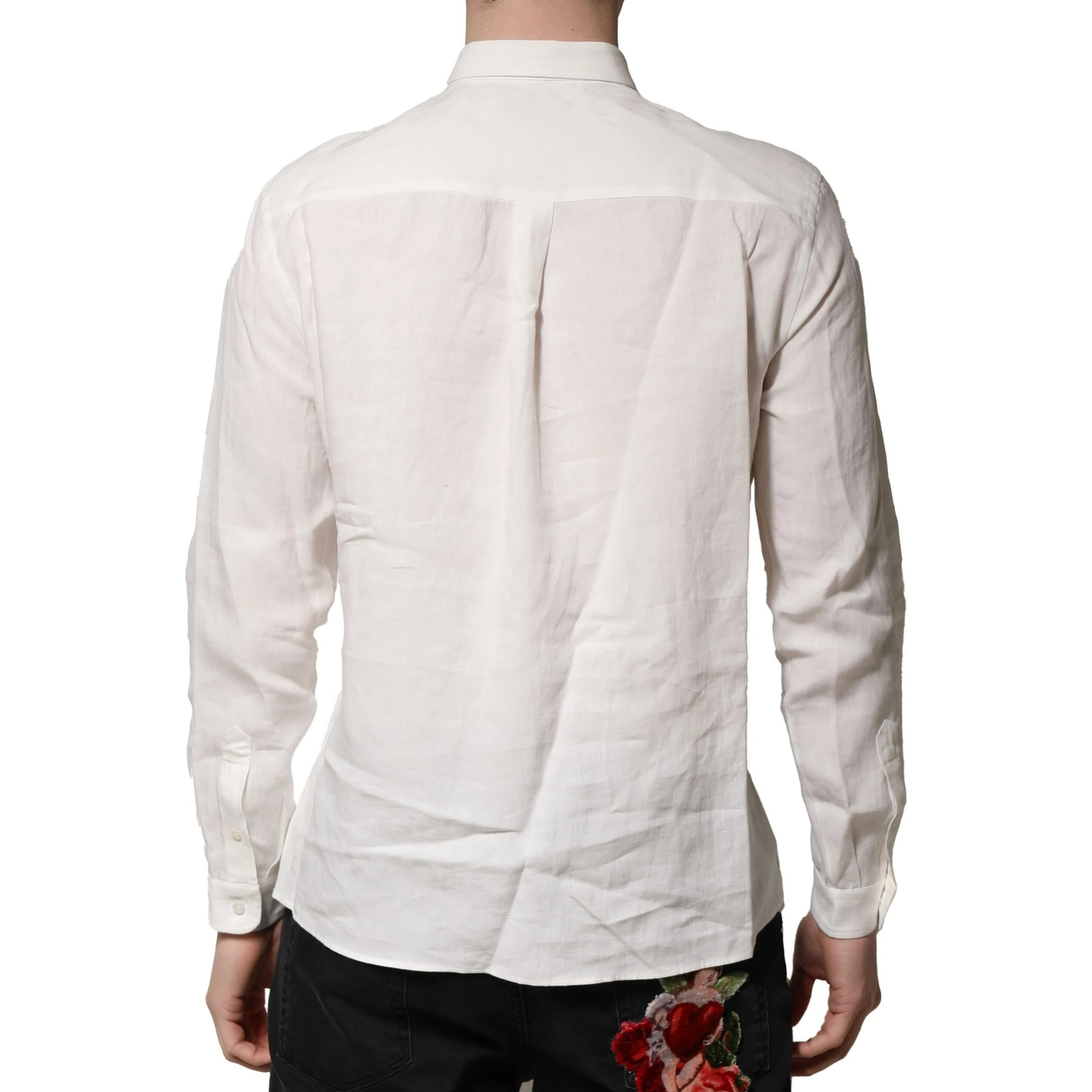 White DG Crown Embellish Dress Formal Shirt