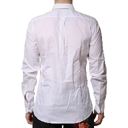 White Cotton Ruffled Detailing Formal Shirt