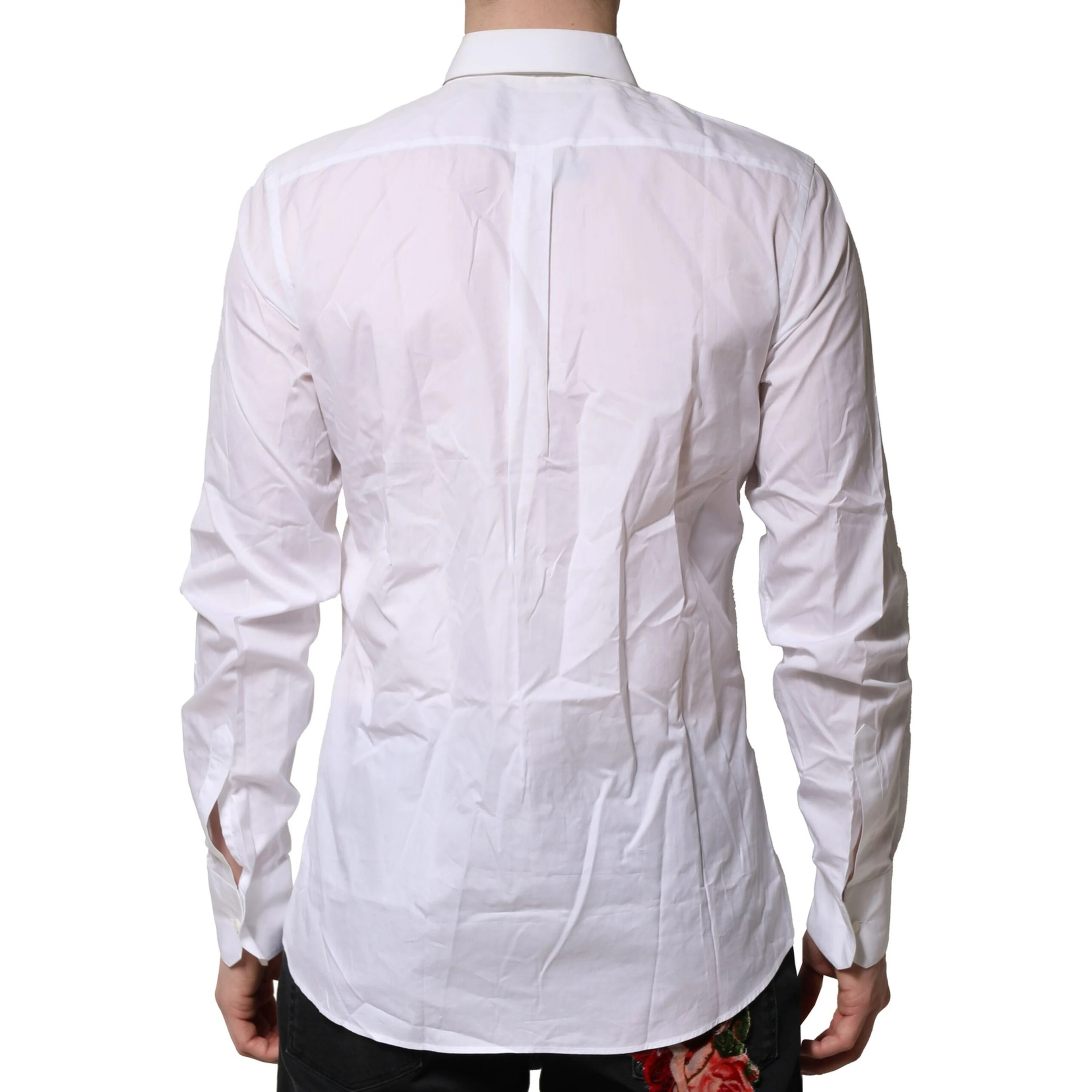 White Cotton Ruffled Detailing Formal Shirt