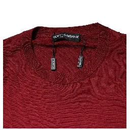 Maroon Cashmere Crew Neck Sweatshirt Sweater