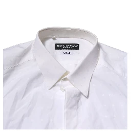 White GOLD Long Sleeves Dress Men Formal Shirt