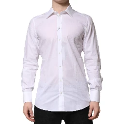 White Cotton Long Sleeves GOLD Formal Shirt
